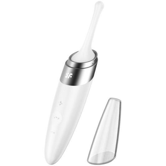 SATISFYER - VIBROMASSEUR  POINTE DE CLITORIS TWIRLING DELIGHT BLANC