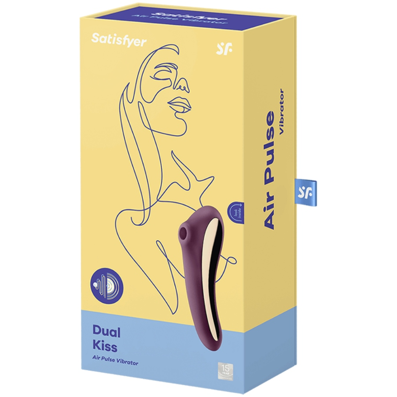SATISFYER - STIMULATEUR CLITORIDIEN DUAL KISS AIR PULSE VIN ROUGE