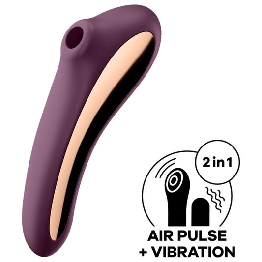 SATISFYER - STIMULATEUR CLITORIDIEN DUAL KISS AIR PULSE VIN ROUGE