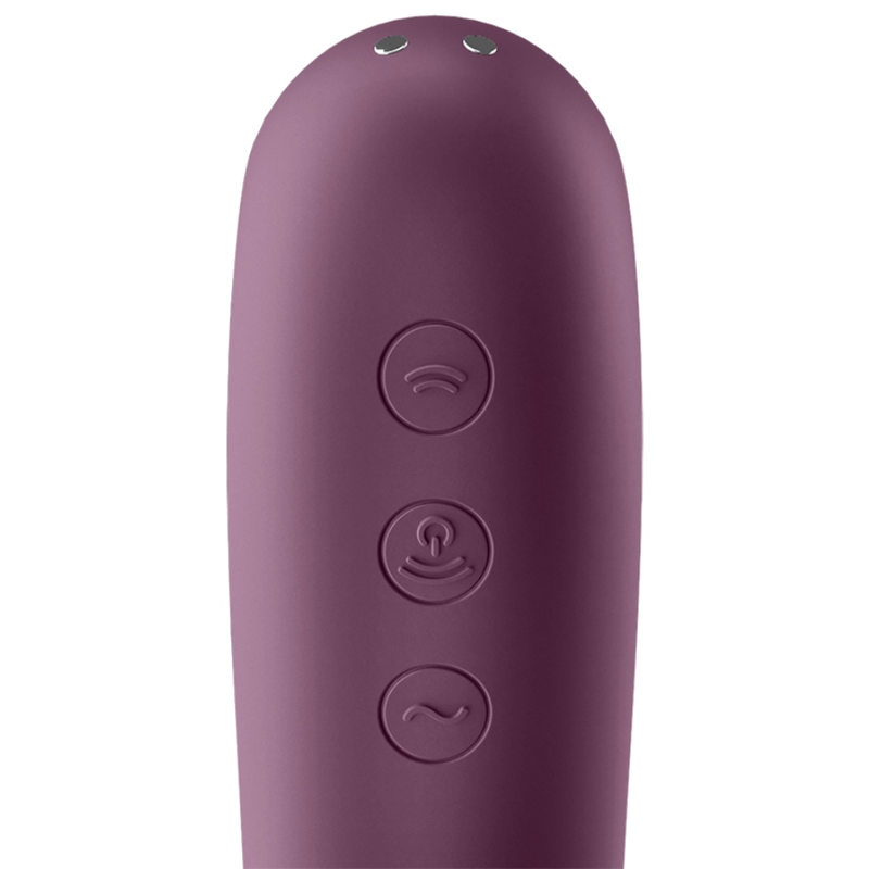 SATISFYER - STIMULATEUR CLITORIDIEN DUAL KISS AIR PULSE VIN ROUGE