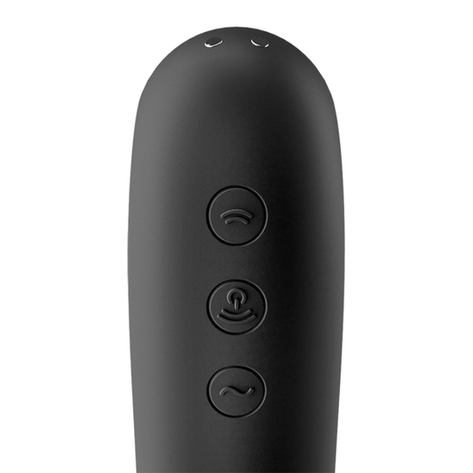 SATISFYER - STIMULATEUR CLITORIDIEN DUAL KISS AIR PULSE NOIR