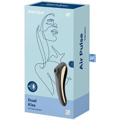 SATISFYER - STIMULATEUR CLITORIDIEN DUAL KISS AIR PULSE NOIR