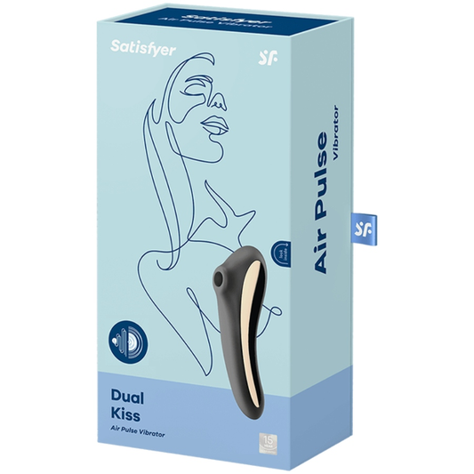 SATISFYER - STIMULATEUR CLITORIDIEN DUAL KISS AIR PULSE NOIR