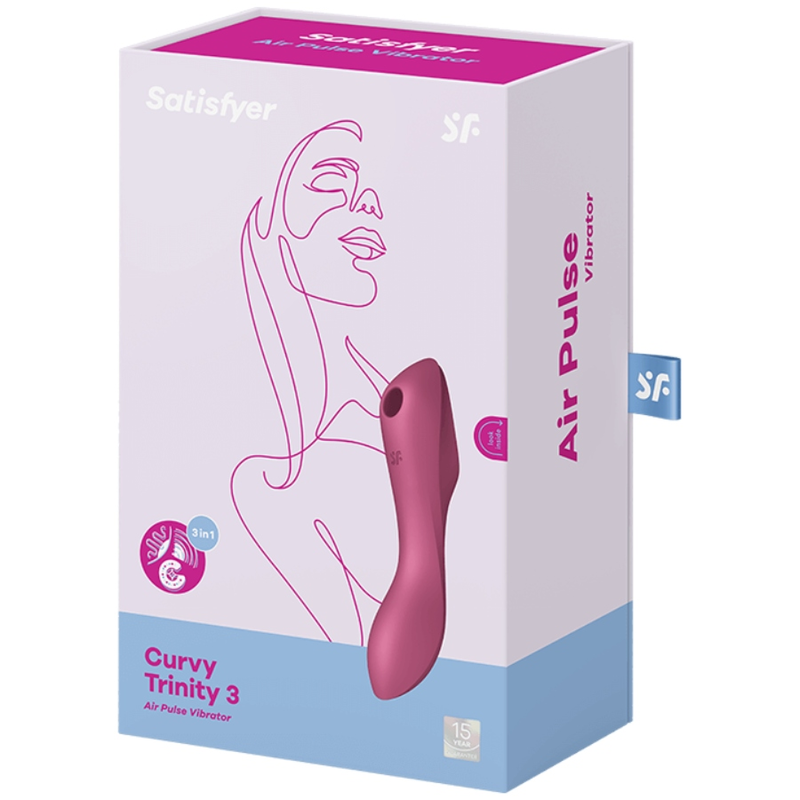 SATISFYER - STIMULATEUR CLITORIDIEN ET VIBRATEUR CURVY TRINITY 3 ROUGE