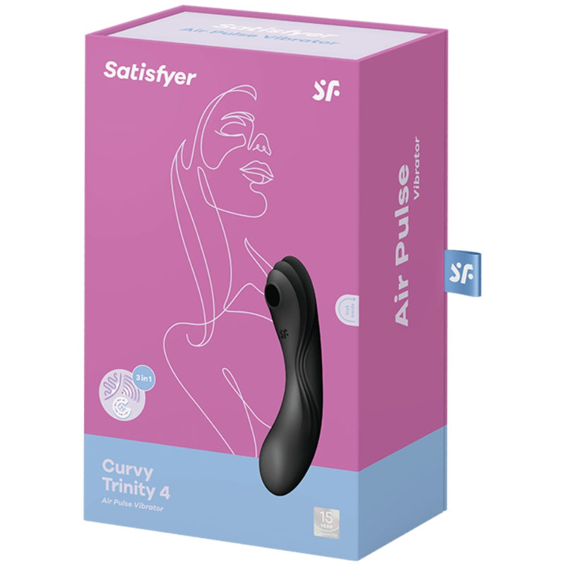 SATISFYER - STIMULATEUR CLITORIDIEN ET VIBRATEUR CURVY TRINITY 4 NOIR