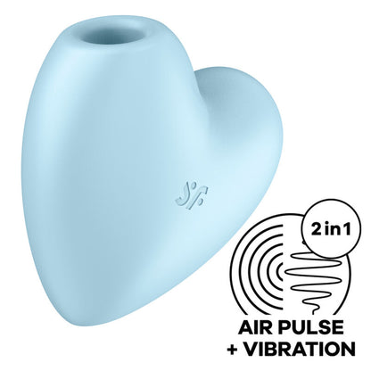 SATISFYER - CUTIE HEART STIMULATEUR CLITORIDIEN PULSE D'AIR BLEU