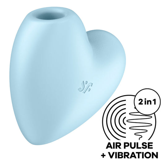 SATISFYER - CUTIE HEART STIMULATEUR CLITORIDIEN PULSE D'AIR BLEU