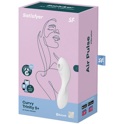 SATISFYER - APPLICATION STIMULATEUR CLITORIDIEN CURVY TRINITY 5 BLANC