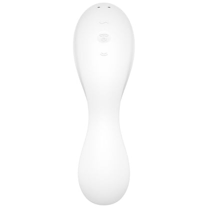 SATISFYER - APPLICATION STIMULATEUR CLITORIDIEN CURVY TRINITY 5 BLANC