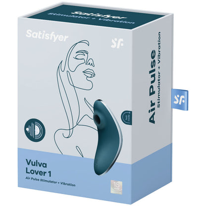SATISFYER - VULVA LOVER 1 STIMULATEUR CLITORIDIEN ET VIBROMASSEUR AIR PULSE BLEU