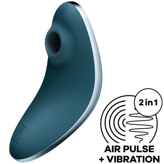 SATISFYER - VULVA LOVER 1 STIMULATEUR CLITORIDIEN ET VIBROMASSEUR AIR PULSE BLEU