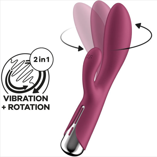 SATISFYER - VIBROMASSEUR RABBIT 1 CLITORIS ET STIMULATION DU POINT G ROUGE