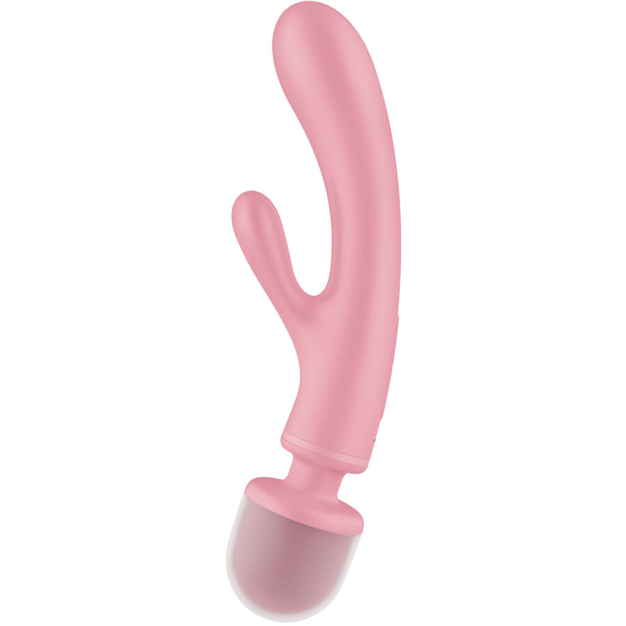 SATISFYER - MASSEUR VIBROMASSEUR RABBIT TRIPLE LOVER ROSE