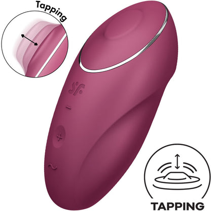 SATISFYER - TAP & CLIMAX 1 STIMULATEUR CLITORIDIEN LAY-ON ROUGE