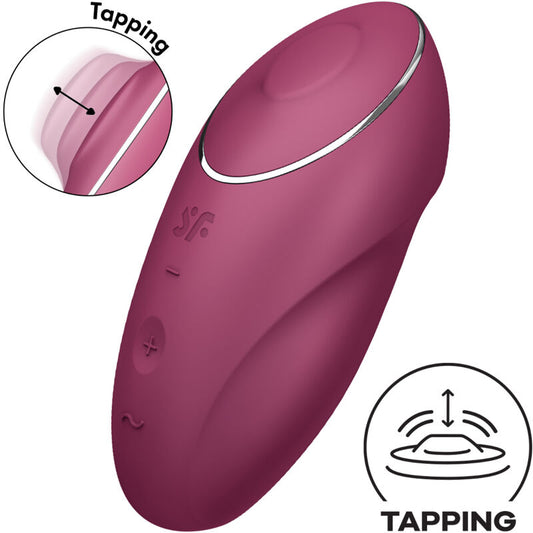 SATISFYER - TAP & CLIMAX 1 STIMULATEUR CLITORIDIEN LAY-ON ROUGE
