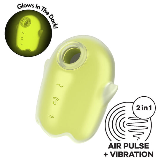 SATISFYER - GLOWING GHOST AIR PULSE & STIMULATEUR CLITORIDIEN JAUNE