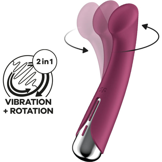 SATISFYER - SPINNING G-SPORT 1 VIBROMASSEUR STIMULATEUR CLITORIDIEN ROTATOR ROUGE