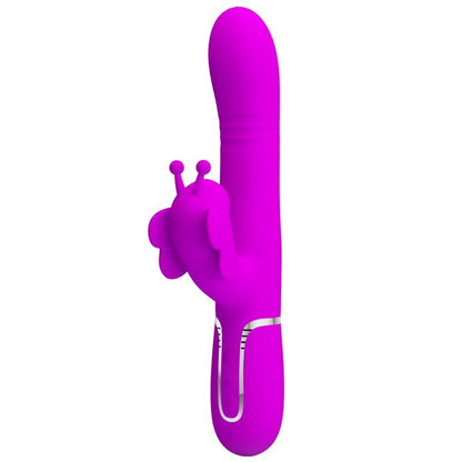 PRETTY LOVE - VIBROMASSEUR RABBIT MULTIFONCTION 4 EN 1 PAPILLON FUCHSIA
