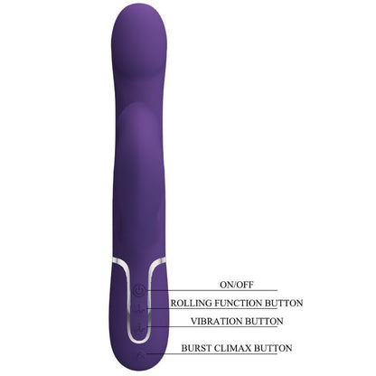 PRETTY LOVE - ZALIN PERLES VIBROMASSEUR RABBIT 4 EN 1 VIOLET