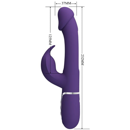PRETTY LOVE - VIBROMASSEUR RABBIT 3 EN 1 KAMPAS  AVEC LANGUE VIOLET