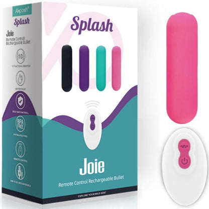 ARMONY - SPLASH JOIE VIBROMASSEUR BULLET TÉLÉCOMMANDE EN SILICONE 10 VIBRATIONS 75 X 19 CM ROSE