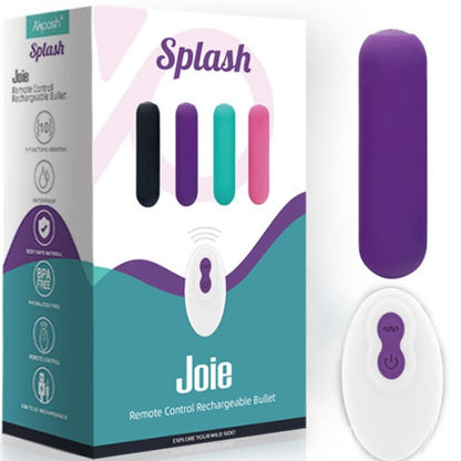 ARMONY - SPLASH JOIE VIBROMASSEUR BULLET TÉLÉCOMMANDE EN SILICONE 10 VIBRATIONS 75 X 19 CM VIOLET
