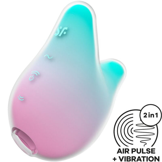 SATISFYER - MERMAID VIBES STIMULATEUR CLITORIDIEN MENTHE ET ROSE