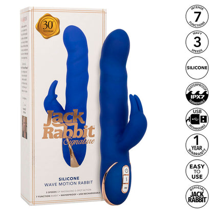 CALEXOTICS - JACK VIBROMASSEUR RABBIT WAVE MOTION BLEU