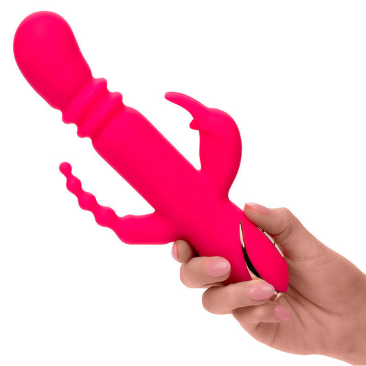 CALEXOTICS - JACK FANTASY TRIPLE VIBROMASSEUR RABBIT CHAUFFANT ROSE