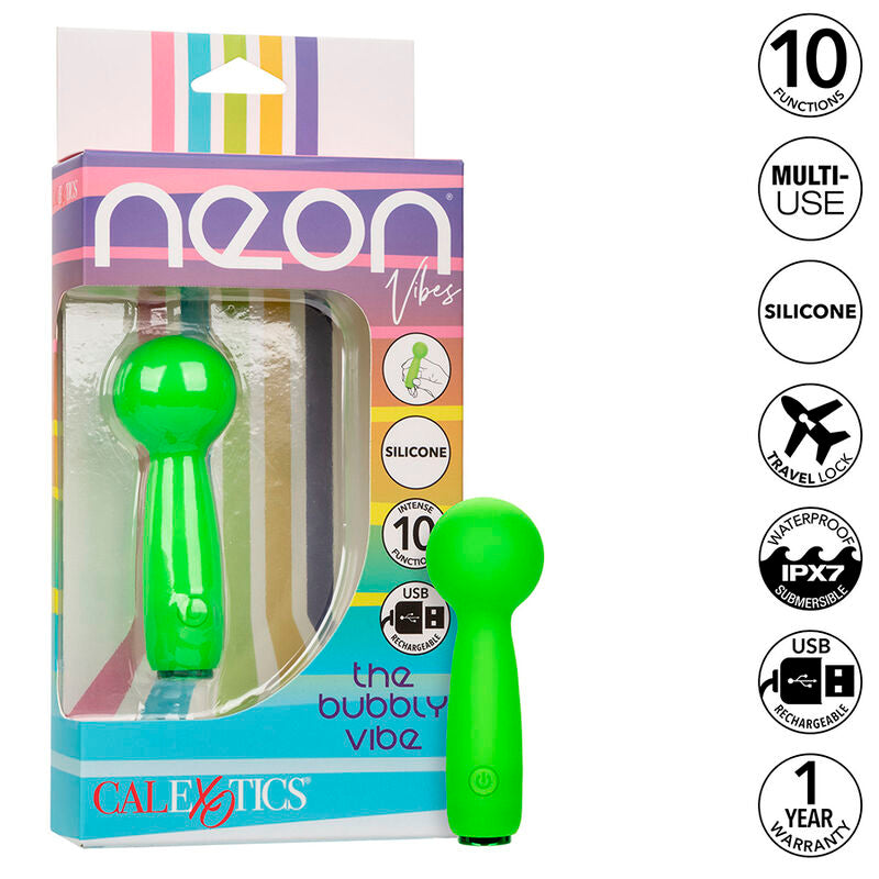 CALEXOTICS - NEON VIBES LE BUBBLY VIBE MINI VIBROMASSEUR 10 VIBRATIONS VERT