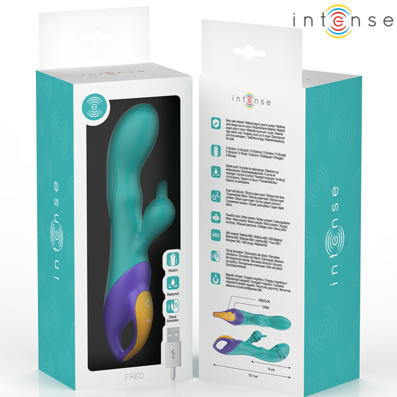 INTENSE - FRED VIBROMASSEUR RABBIT BLEU
