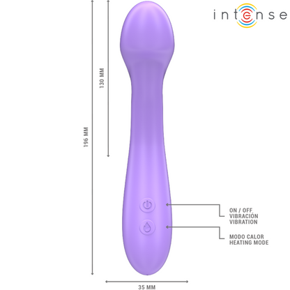 INTENSE - BECKY VIBROMASSEUR 19 CM CHAUFFANT 7 VIBRATIONS VIOLET