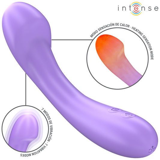 INTENSE - BECKY VIBROMASSEUR 19 CM CHAUFFANT 7 VIBRATIONS VIOLET