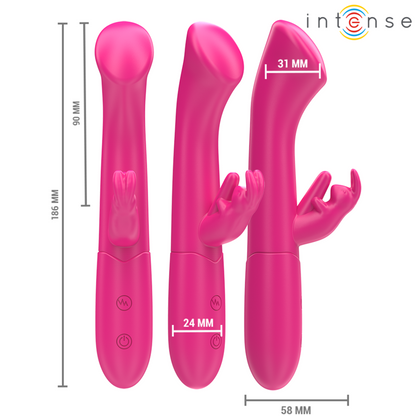 INTENSE - JULIETA VIBROMASSEUR RABBIT 18,6 CM 10 VIBRATIONS ROSE
