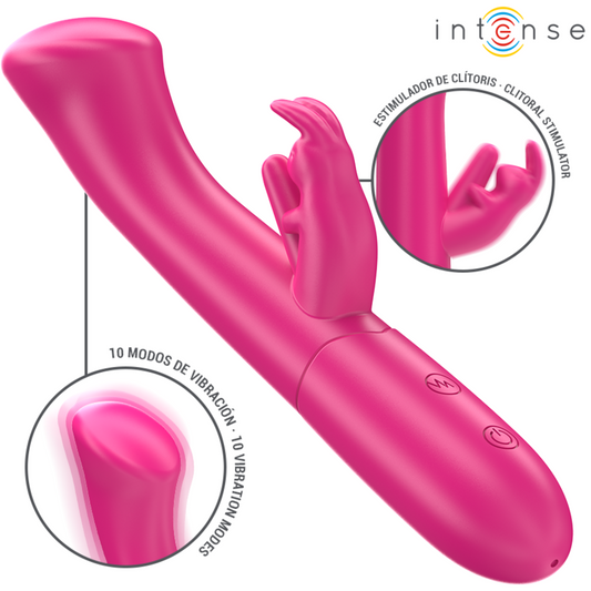 INTENSE - JULIETA VIBROMASSEUR RABBIT 18,6 CM 10 VIBRATIONS ROSE