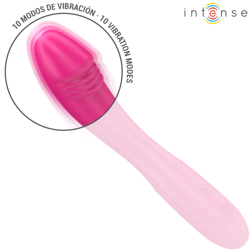 INTENSE - BELINDA VIBROMASSEUR 19 CM FLEXIBLE 10 VIBRATIONS ROSE