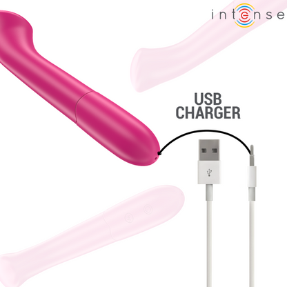 INTENSE - PATY VIBROMASSEUR 19 CM FLEXIBLE 10 VIBRATIONS MODÈLE 2 ROSE