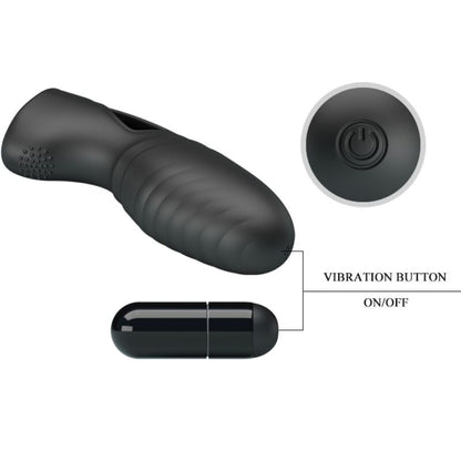 PRETTY LOVE - ALAN VIBROMASSEUR DE DOIGTS EN SILICONE NOIR