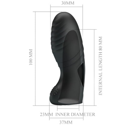 PRETTY LOVE - ALAN VIBROMASSEUR DE DOIGTS EN SILICONE NOIR