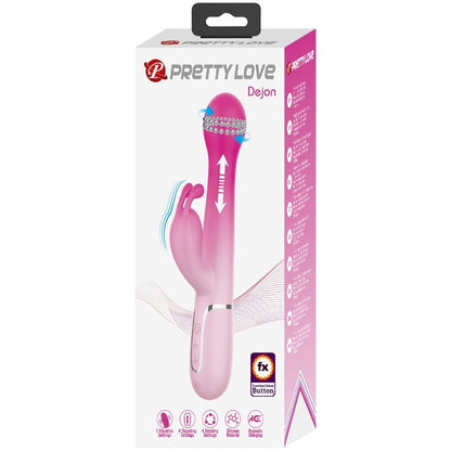 PRETTY LOVE - VIBROMASSEUR RABBIT MULTIFONCTION 3 EN 1 DEJON ROSE