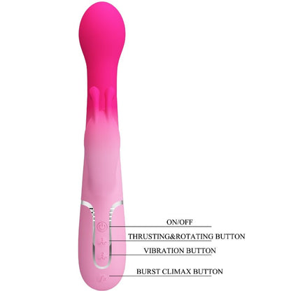 PRETTY LOVE - VIBROMASSEUR RABBIT MULTIFONCTION 3 EN 1 DEJON ROSE