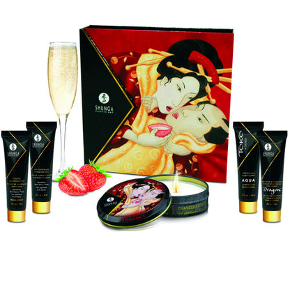SHUNGA - KIT SECRET GEISHA FRAISES ET CAVA COFFRET DE MASSAGE