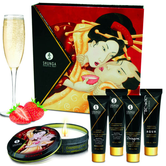 SHUNGA - KIT SECRET GEISHA FRAISES ET CAVA COFFRET DE MASSAGE