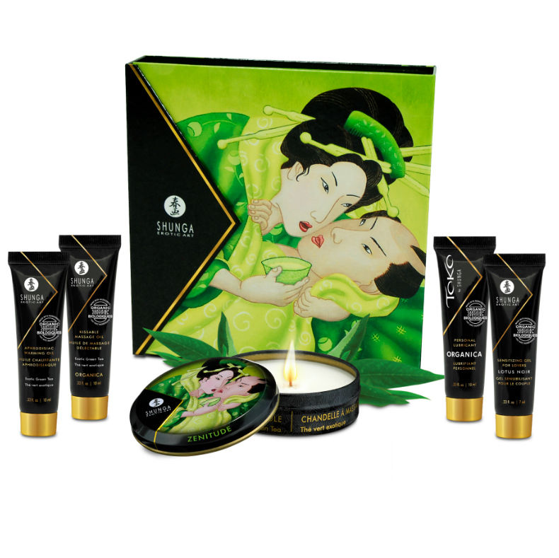 SHUNGA - KIT THÉ VERT BIO SECRET GEISHA COFFRET DE MASSAGE