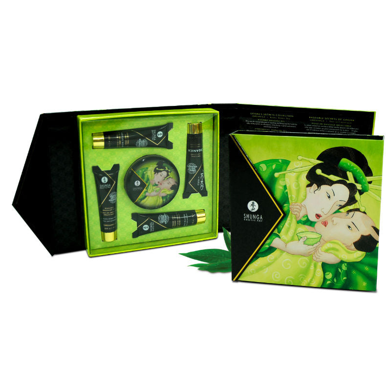 SHUNGA - KIT THÉ VERT BIO SECRET GEISHA COFFRET DE MASSAGE