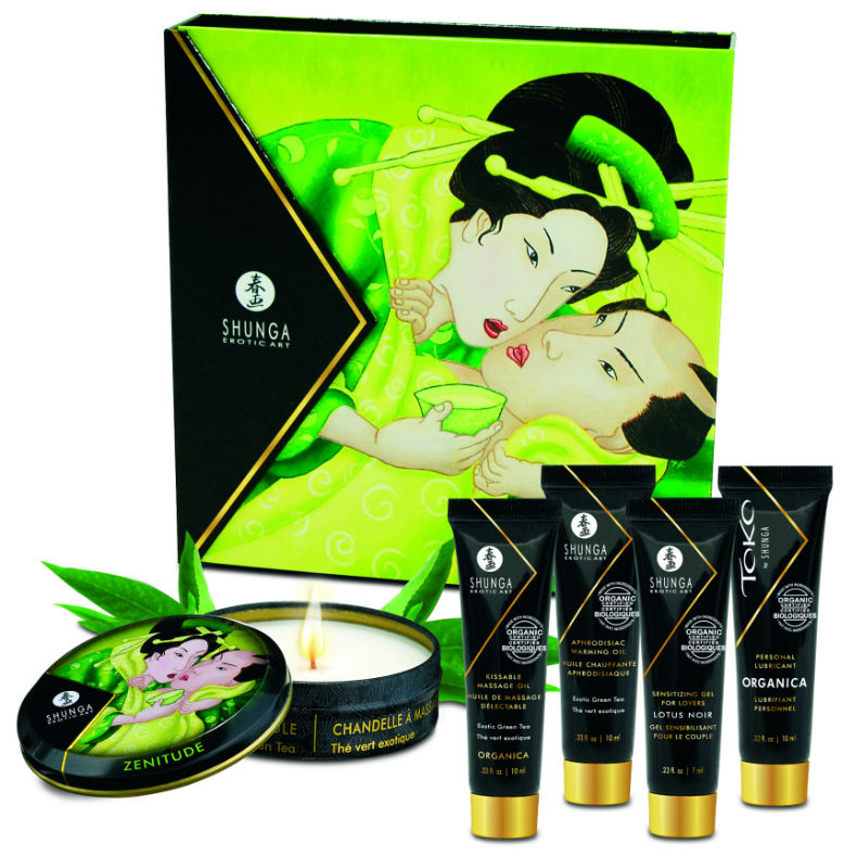 SHUNGA - KIT THÉ VERT BIO SECRET GEISHA COFFRET DE MASSAGE