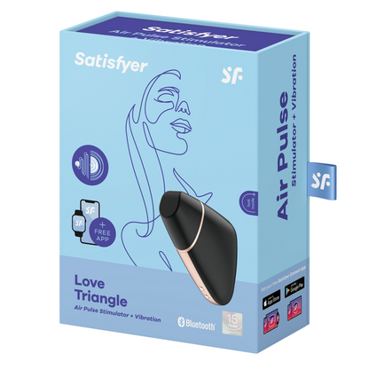 SATISFYER - STIMULATEUR CLITORIDIEN ET VIBRATEUR AIR LOVE TRIANGLE NOIR