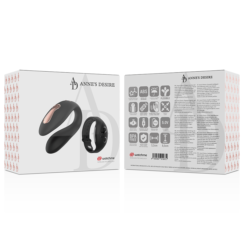 ANNE'S DESIRE - DUAL PLEASURE TECNOLOG A WATCHME NOIR VIBROMASSEUR