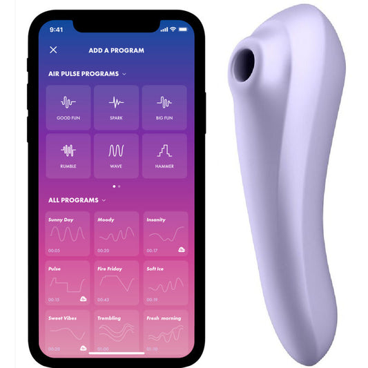SATISFYER - STIMULATEUR CLITORIDIEN DUAL PLEASURE AIR PULSE MAUVE