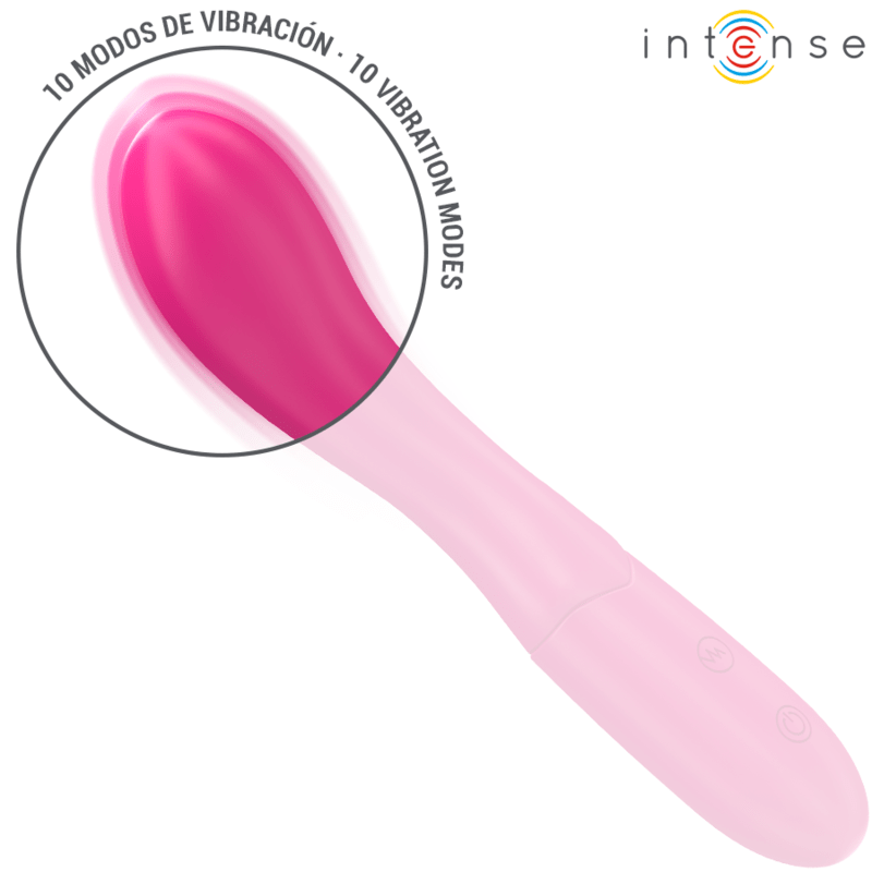 INTENSE FUN INTENSE - LISETTE VIBROMASSEUR 19 CM SOUPLE 10 VIBRATIONS ROSE